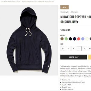 TODD SNYDER x CHAMPION POPOVER HOODIE SWEATSHIRT